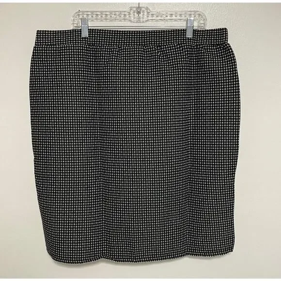 JESSICA LONDON Black and White Box Plaid Faux Wrap Skirt Size 18/20 NWT - Picture 10 of 10